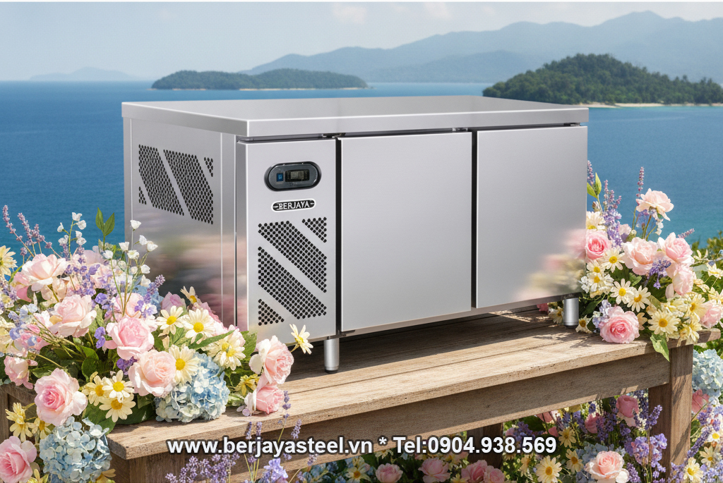 Bàn mát inox Berjaya BS2DC4/Z dài 1,2m
