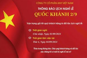 THÔNG BÁO LỊCH NGHỈ LỄ QUỐC KHÁNH 2/9