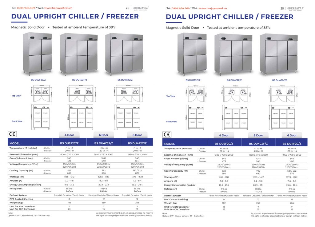 Tủ cấp đông lạnh Berjaya thay thế kho lạnh mini